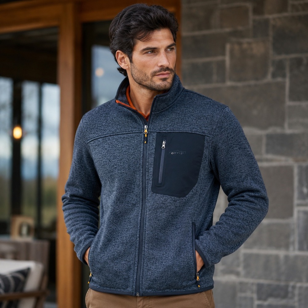 Orvis Men's Blue Full-Zip Jacket Size Large Outdoor Fishing Casual AS-IS